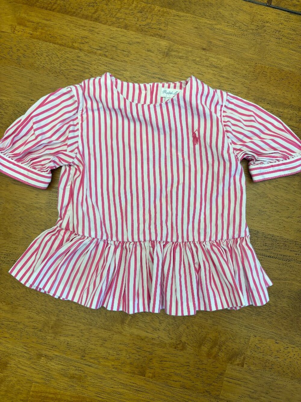Ralph Lauren Baby Girl Striped Preppy Peplum Top Stripe Top 12m Classic Preppy
